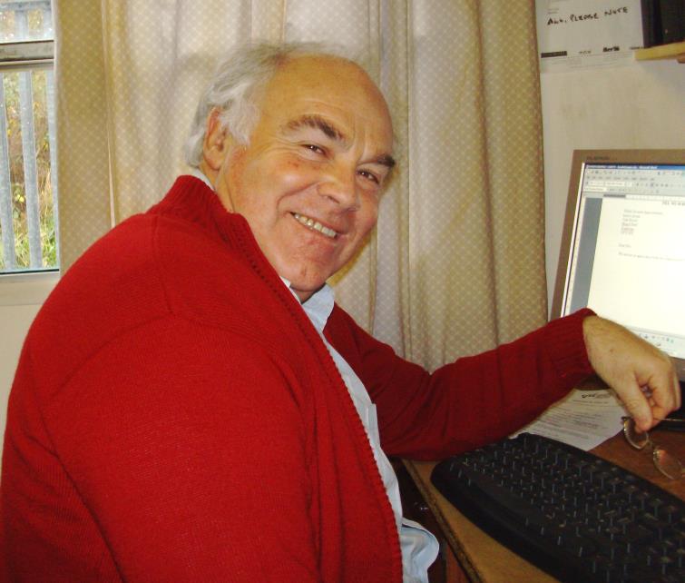 Barry Vaughan, always happy at his desk at the Bridge Meadow